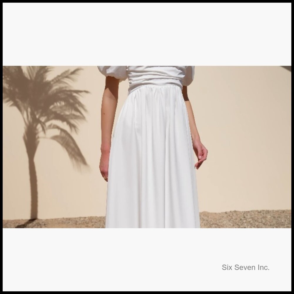 Puff Sleeve Maxi Dress Corset A Line Wedding Guest Beach Sundress - Picture 6 of 6